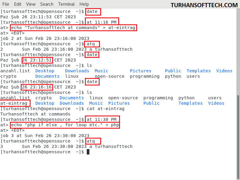 linux at command