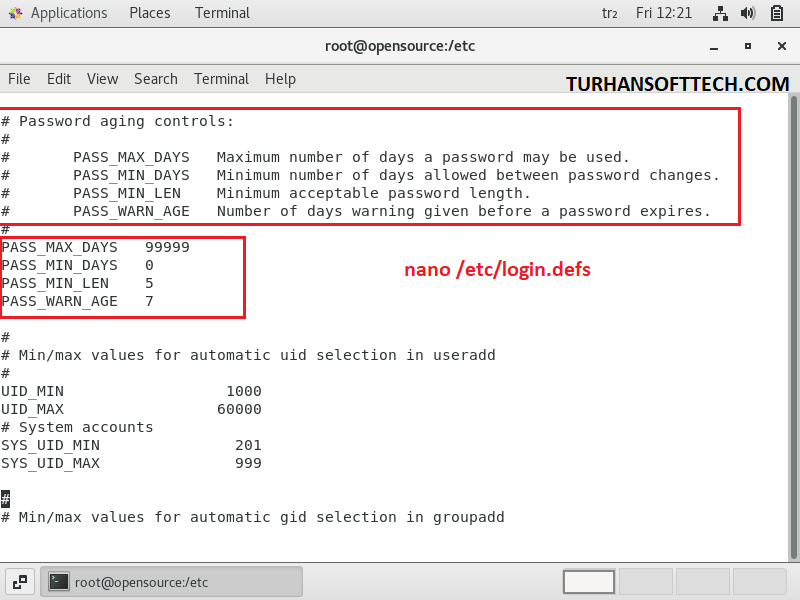 etc/login.defs linux