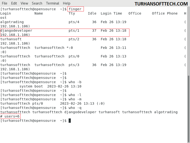 Monitor User Commands